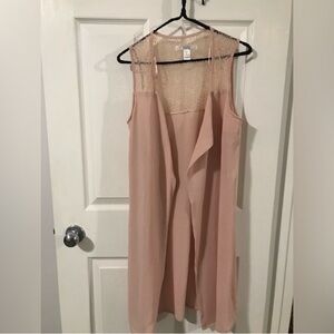 Forever 21 Sleeveless Lace Yoke Chiffon Dress - Dusty Rose